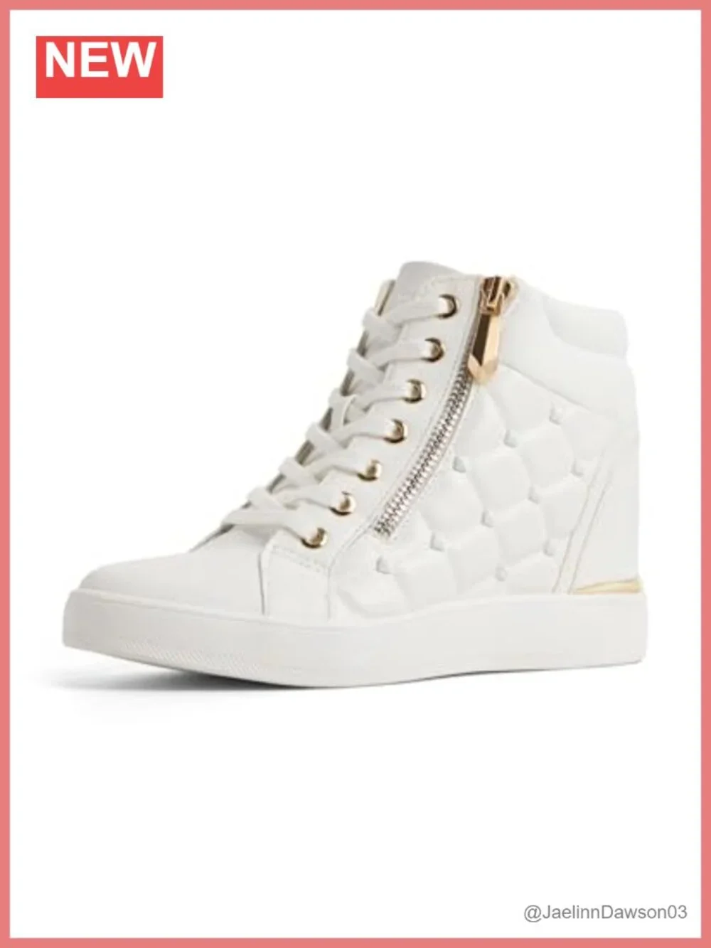 ALDO Ailannah Quilted Lace-Up Wedge Sneaker Women's Size 3